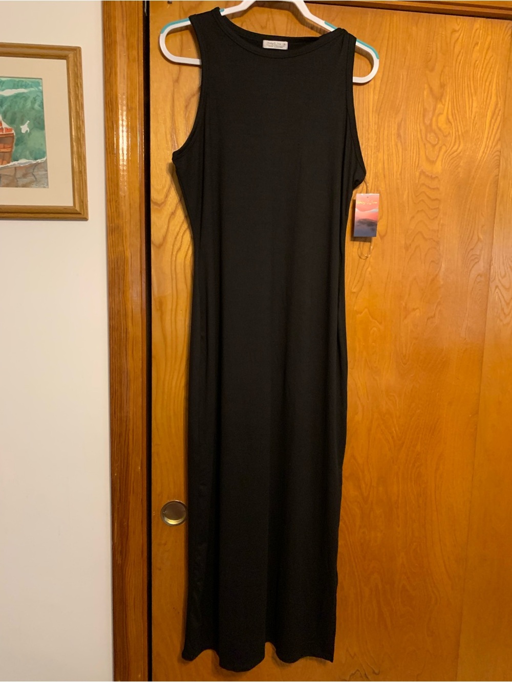 Sleeveless Black Maxi Dress - Classic Minimalist 2x (bit smaller) soft!!!